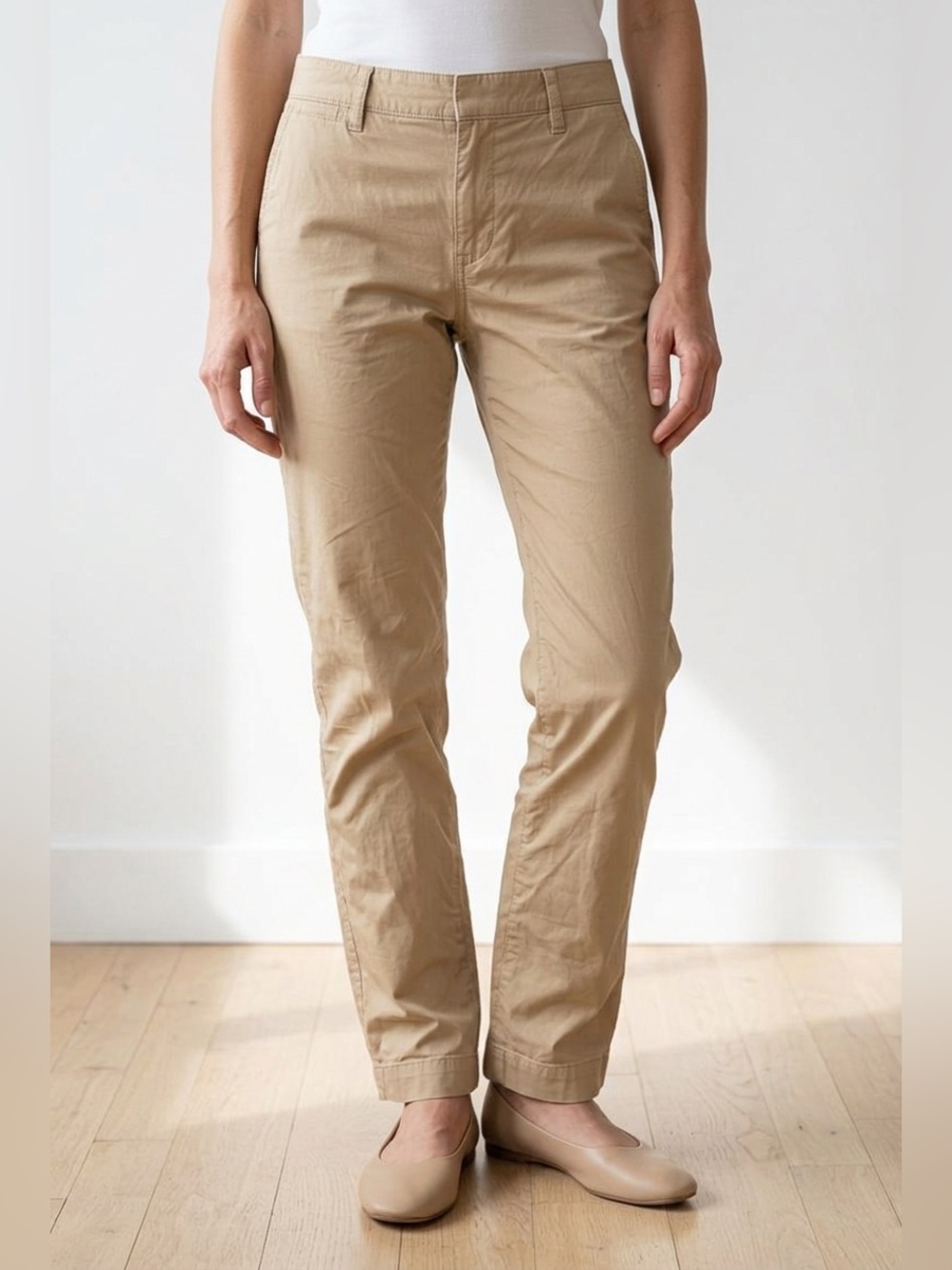 Women’s Khaki Straight‑Leg Pants – Size 10 NWT
